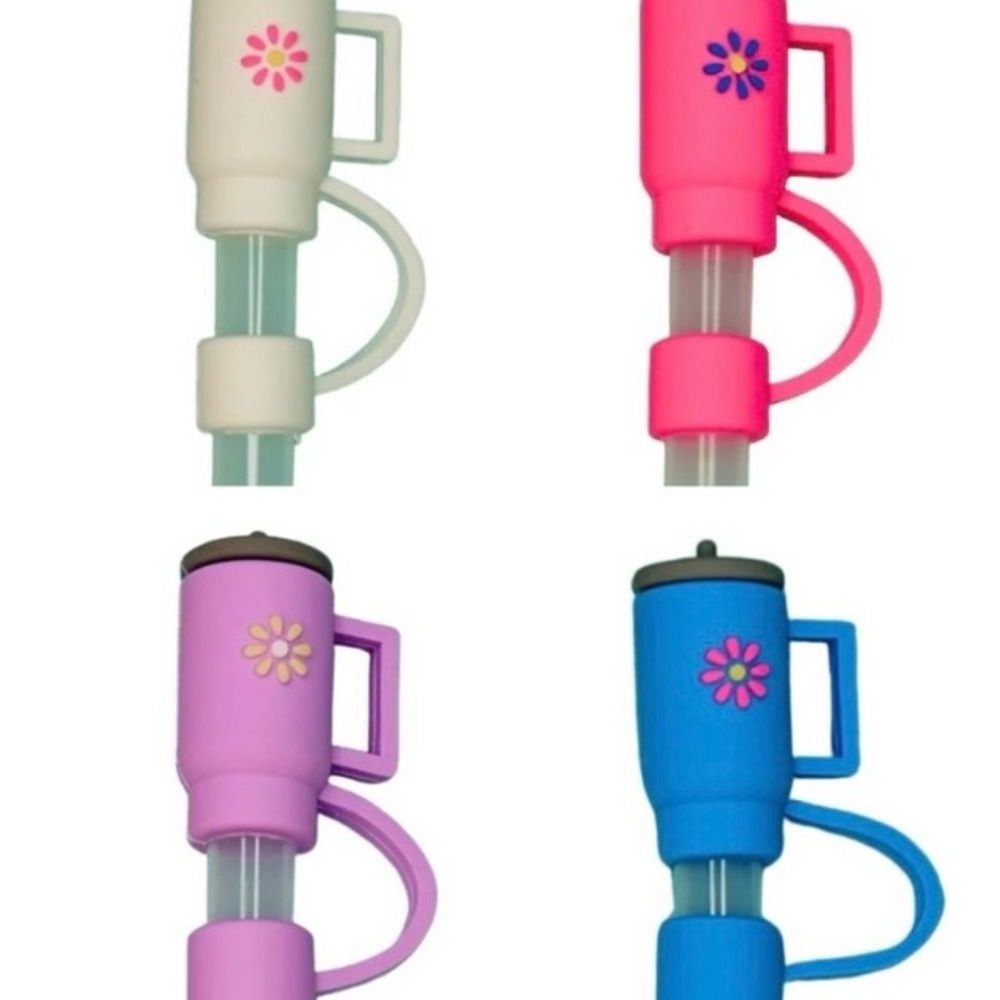 NWT Four (4) Tumbler Straw Toppers - Picture 2 of 3